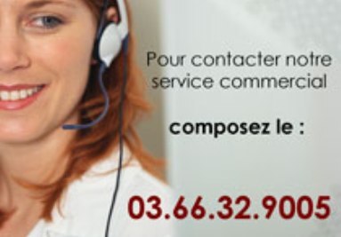 Appelez le service commercial au 03.66.32.9005